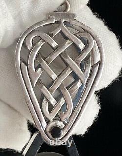 Sterling Silver Loupe Magnifying Glass Celtic Knot Case Pendant 925 Great Gift