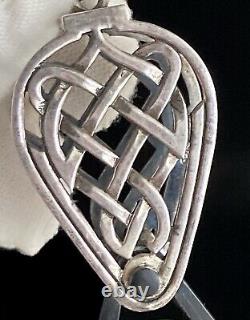 Sterling Silver Loupe Magnifying Glass Celtic Knot Case Pendant 925 Great Gift