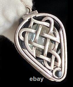 Sterling Silver Loupe Magnifying Glass Celtic Knot Case Pendant 925 Great Gift