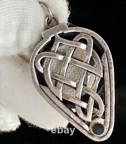 Sterling Silver Loupe Magnifying Glass Celtic Knot Case Pendant 925 Great Gift