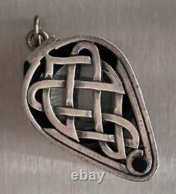 Sterling Silver Loupe Magnifying Glass Celtic Knot Case Pendant 925 Great Gift