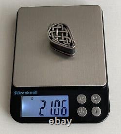 Sterling Silver Loupe Magnifying Glass Celtic Knot Case Pendant 925 Great Gift