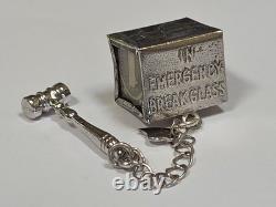 Sterling Silver Mad Money Charm With HAMMER & GLASS RARE! VINTAGE
