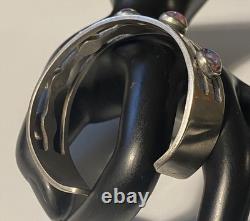 Sterling Silver Maker Mark Stamped 925 Foiled Art Glass Opal Adjustable Bracelet