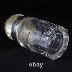 Sterling Silver Mounted Cut Glass Scent Bottle Antique 1907 England Gold Wash 5
