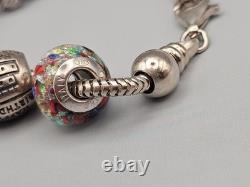 Sterling Silver Murano Glass Charm Bracelet