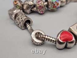 Sterling Silver Murano Glass Charm Bracelet