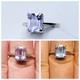 Sterling Silver Neodymium Glass Ring Emerald Cut Solitaire Alexandrite Glass