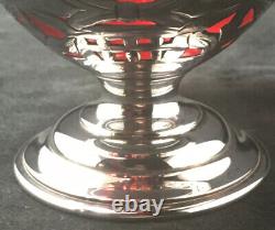 Sterling Silver Overlay Cranberry / Ruby Glass Handled Candy Basket
