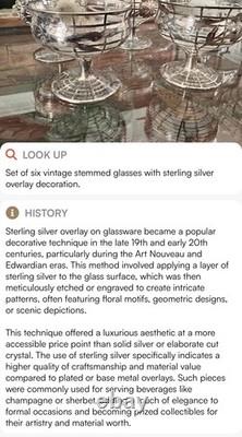 Sterling Silver Overlay Lattice Compote Bowls Set Of 6