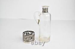 Sterling Silver Picnic Glass Cruet Dressing Bottle 60