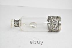 Sterling Silver Picnic Glass Cruet Dressing Bottle 60