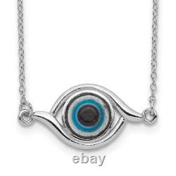 Sterling Silver Rhodium-plated Glass 17 Eye Necklace with 2 extension