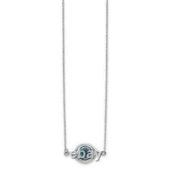 Sterling Silver Rhodium-plated Glass 17 Eye Necklace with 2 extension