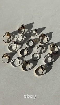 Sterling Silver Ring Lot + Walnut & Glass Tray with Lid READ Sterling Silver Ring Lot + Walnut & Glass Tray with Lid READ