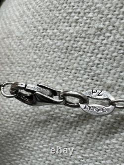 Sterling Silver Roman Glass Pendant Necklace PZ Israel Round Vintage Style