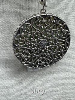 Sterling Silver Roman Glass Pendant Necklace PZ Israel Round Vintage Style