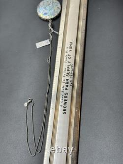 Sterling Silver Roman Glass Pendant Necklace PZ Israel Round Vintage Style