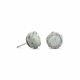 Sterling Silver Round Ancient Roman Glass Stud Earrings With Woven Wire Mesh