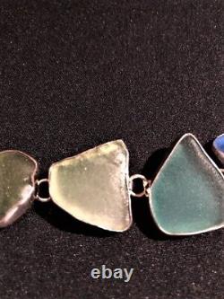 Sterling Silver Sea Glass Bracelet KRYSTYNA 3625 7 1/2