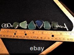 Sterling Silver Sea Glass Bracelet KRYSTYNA 3625 7 1/2