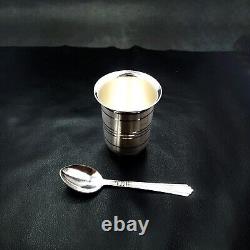 Sterling Silver Spoon & Glass Set Elegant Dining & Decorative Piece