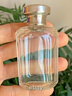 Sterling Silver Topped Cut Glass Perfume Scent Bottle Birmingham H. Matthews 1916
