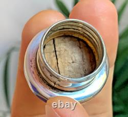 Sterling Silver Topped Cut Glass Perfume Scent Bottle Birmingham H. Matthews 1916