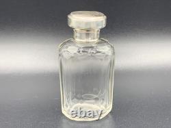 Sterling Silver Topped Cut Glass Perfume Scent Bottle Birmingham H. Matthews 1916