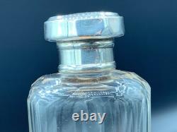 Sterling Silver Topped Cut Glass Perfume Scent Bottle Birmingham H. Matthews 1916