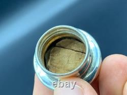 Sterling Silver Topped Cut Glass Perfume Scent Bottle Birmingham H. Matthews 1916 Sterling Silver Topped Cut Glass Perfume Scent Bottle Birmingham H. Matthews 1916