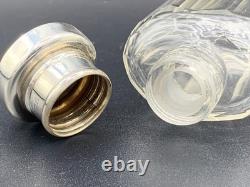 Sterling Silver Topped Cut Glass Perfume Scent Bottle Birmingham H. Matthews 1916