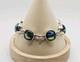 Sterling Silver Vintage Native Mexico Dichroic Glass Toggle Chain Bracelet 8