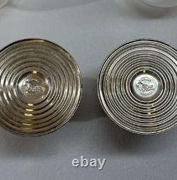 Sterling Silver Weighted Candleholders Etched Glass Hurricane Duchin Creation 2