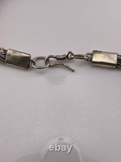 Sterling Silver Wire Antique Romano Egyptian Glass Fragments Necklace 20 1989