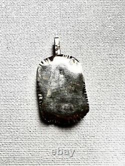 Sterling Silver and Roman Glass Pendant Antique Handmade In Jerusalem