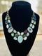 Sterling Silver With 27 Glass & Stone Cabachons Luxury Mogul Statement Necklace