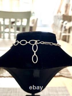 Sterling Silver with 27 Glass & Stone Cabachons LUXURY Mogul Statement Necklace