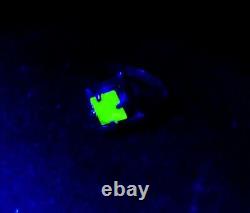 Sterling Size 7 Uranium Glass Elvish Ring 925 Silver Vaseline Glass