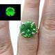 Sterling Uranium Glass Ring Size 7 Large Round Green Faceted 925 Silver