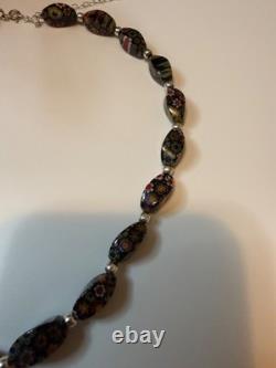 Sterling silver Murano Millefiori Glass Necklace Artisan Venetian Beads