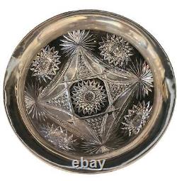 Sterling silver rim Cut Glass bowl Antique