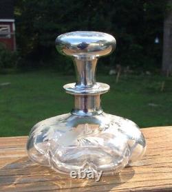 Steuben Art Glass Cut Etched Perfume with Sterling Silver