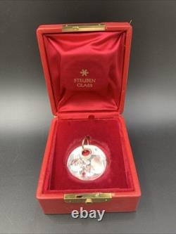 Steuben Glass Pendant CIRCLES Sea Bubbles STERLING SILVER 2-1/8 D