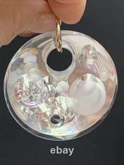 Steuben Glass Pendant CIRCLES Sea Bubbles STERLING SILVER 2-1/8 D