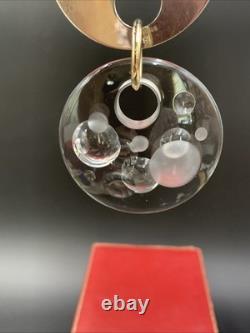Steuben Glass Pendant CIRCLES Sea Bubbles STERLING SILVER 2-1/8 D