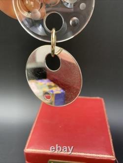 Steuben Glass Pendant CIRCLES Sea Bubbles STERLING SILVER 2-1/8 D