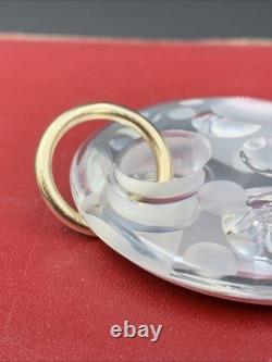 Steuben Glass Pendant CIRCLES Sea Bubbles STERLING SILVER 2-1/8 D
