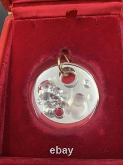 Steuben Glass Pendant CIRCLES Sea Bubbles STERLING SILVER 2-1/8 D