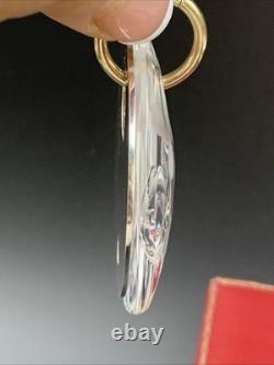 Steuben Glass Pendant CIRCLES Sea Bubbles STERLING SILVER 2-1/8 D